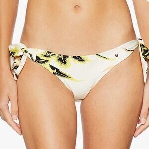 Derek Lam 10 Crosby Women's Vanilla Floral Tie Side Bikini Swim Bottoms sz L